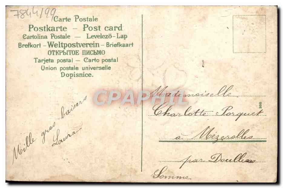 CPA Fantaisie Fleurs Coeur Trefle  — Rückseite