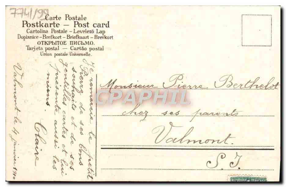 CPA Fantaisie Fleurs Enfant — Rückseite