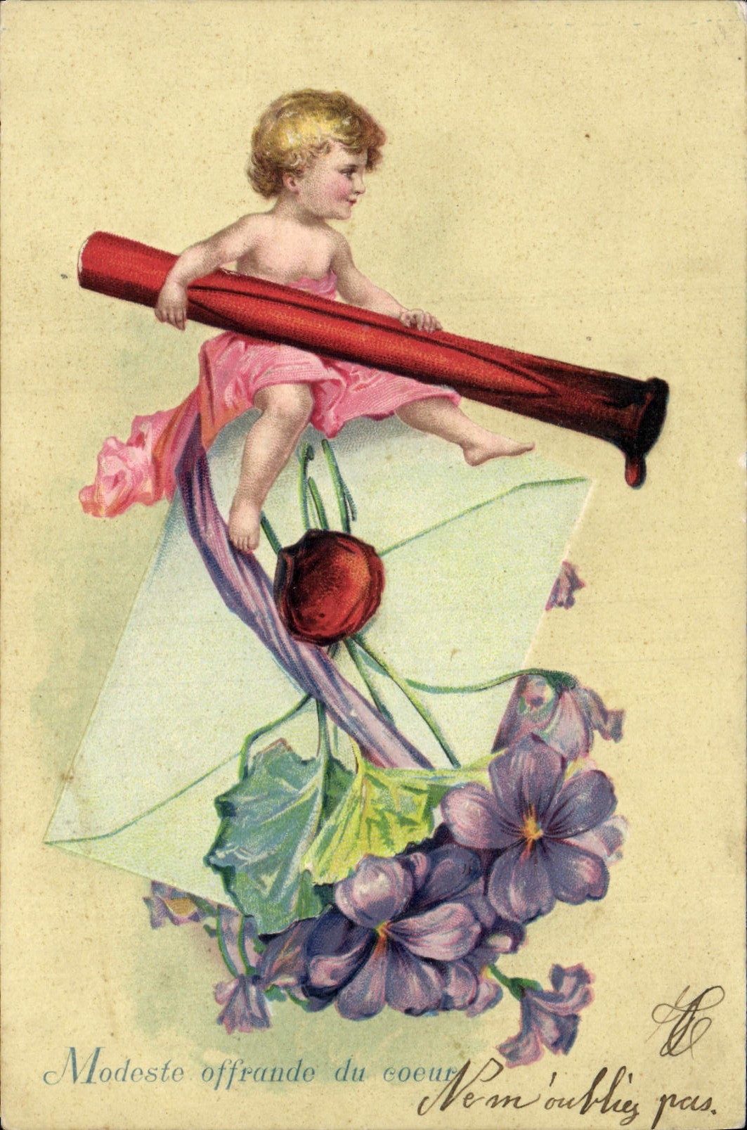CPA Fantaisie Fleurs Enfant