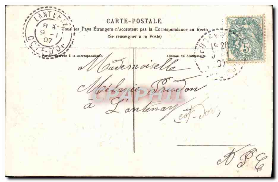 CPA Fantaisie Fleurs Mains Trefle — Rückseite