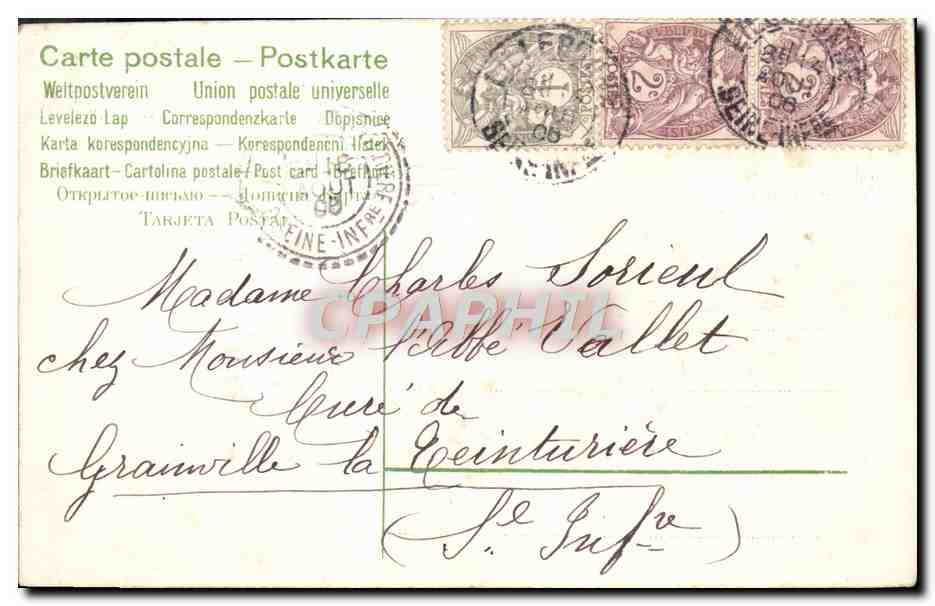 CPA Fantaisie Fleurs  — Rückseite