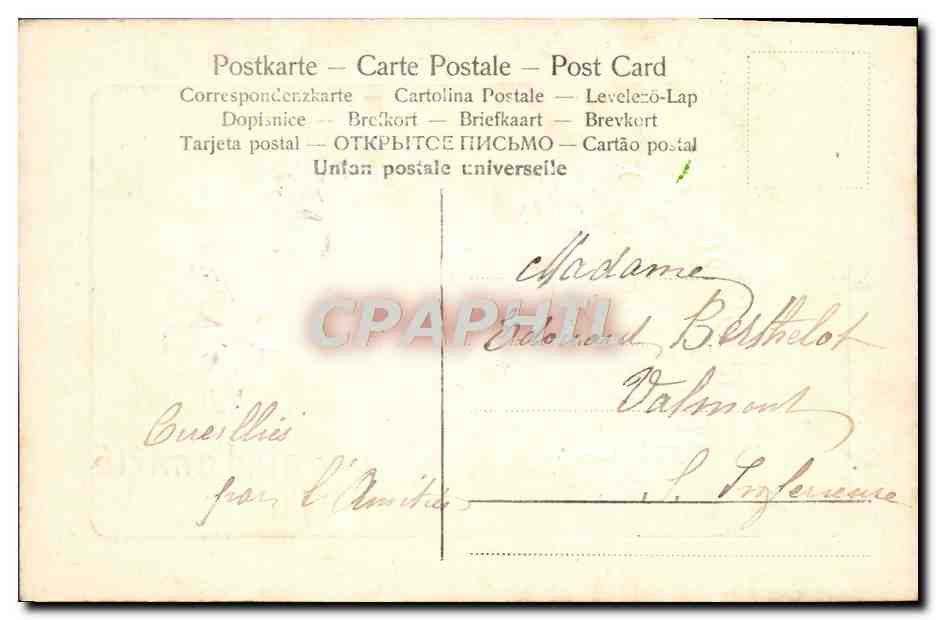 CPA Fantaisie Fleurs  — Rückseite
