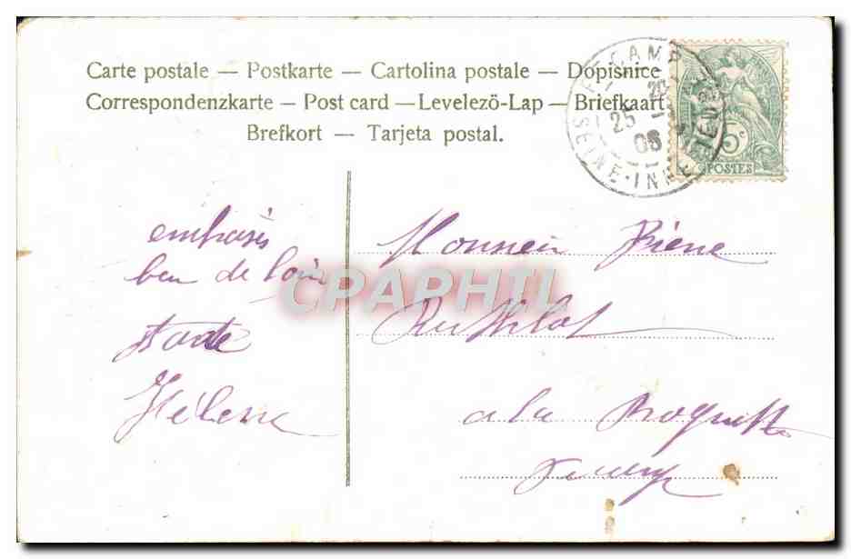 CPA Fantaisie Fleurs Colombes — Rückseite
