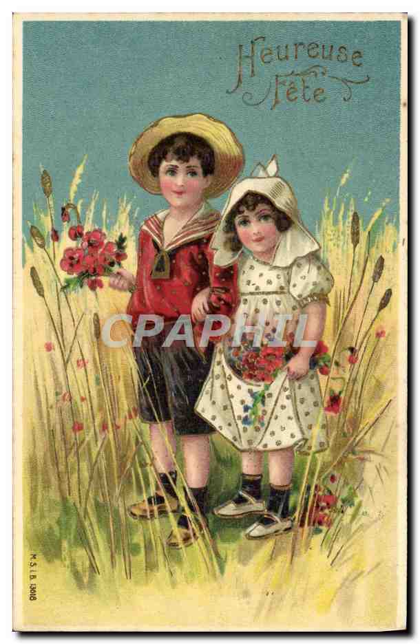 CPA Fantaisie Fleurs Enfants