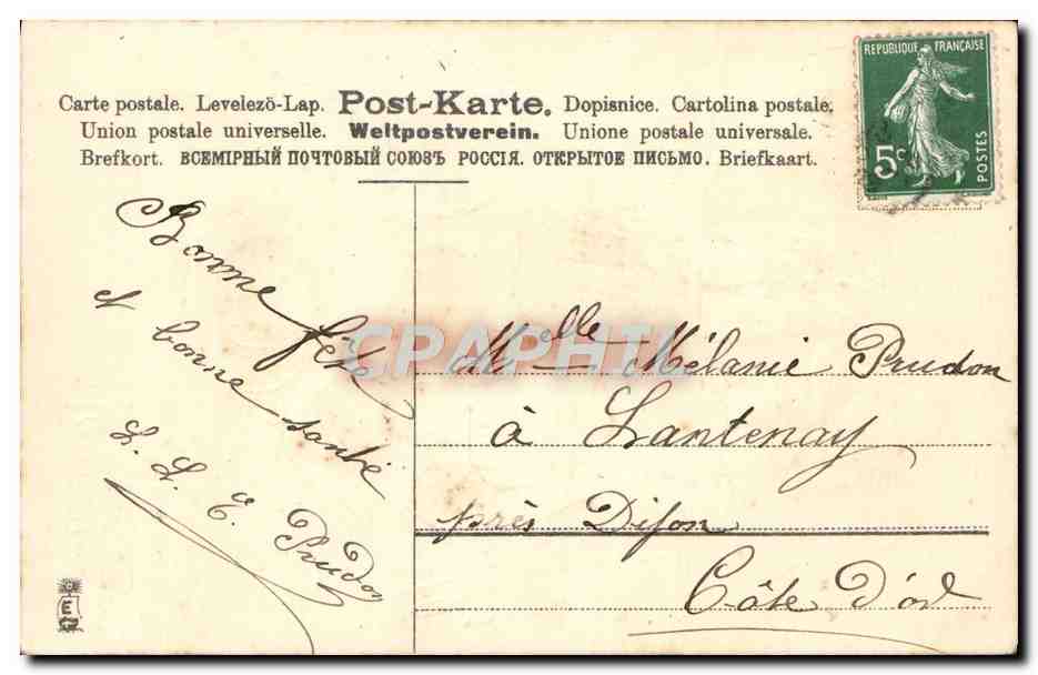 CPA Fantaisie Fleurs Enfants — Rückseite