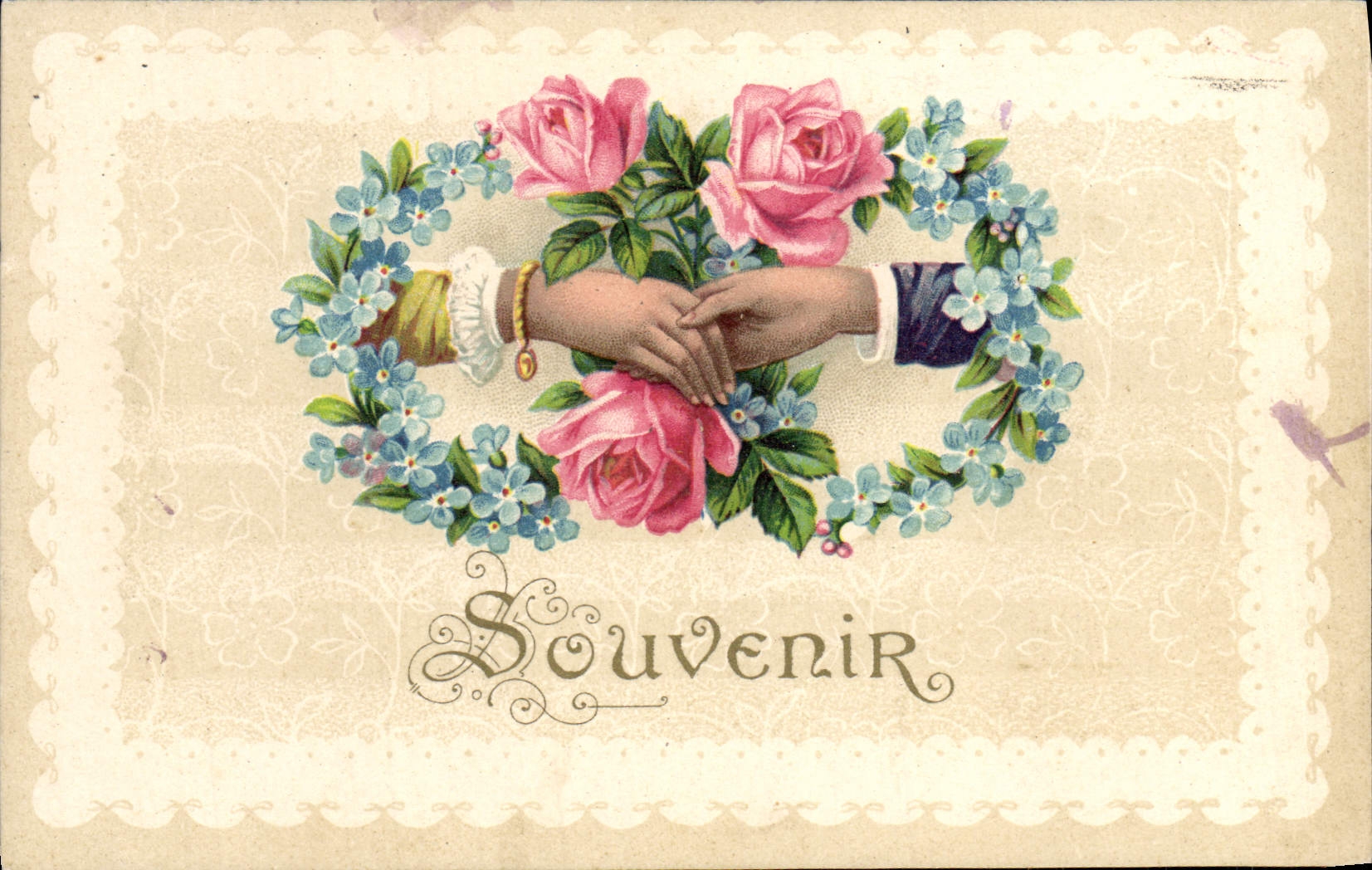 CPA Fantaisie Fleurs Mains