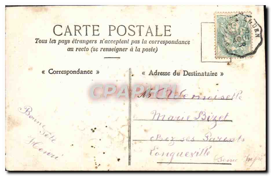 CPA Fantaisie Fleurs  — Rückseite