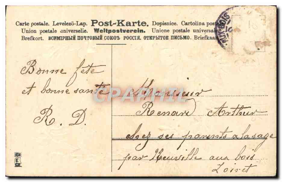 CPA Fantaisie Fleurs  — Rückseite