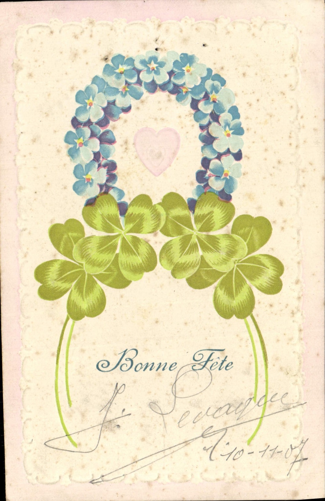 CPA Fantaisie Fleurs Trefles