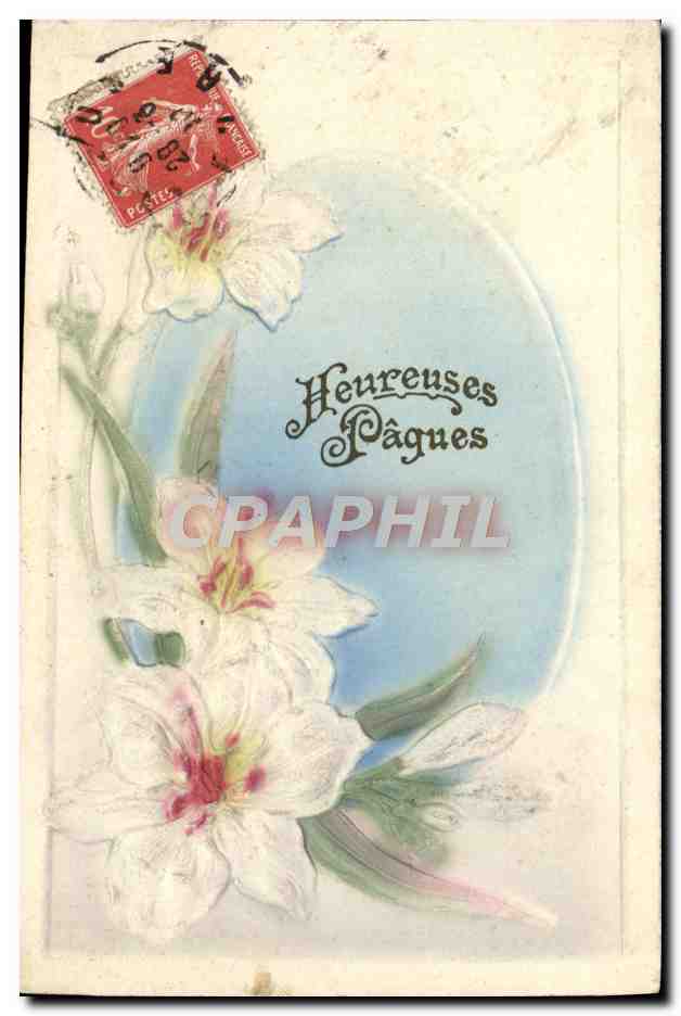 CPA Fantaisie Fleurs Paques