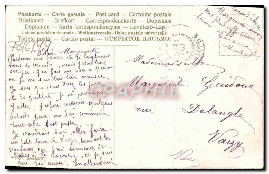 CPA Fantaisie Fleurs Montagne — Rückseite