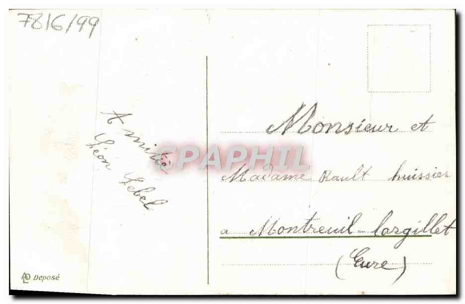 CPA Fantaisie Fleurs Poissons — Rückseite