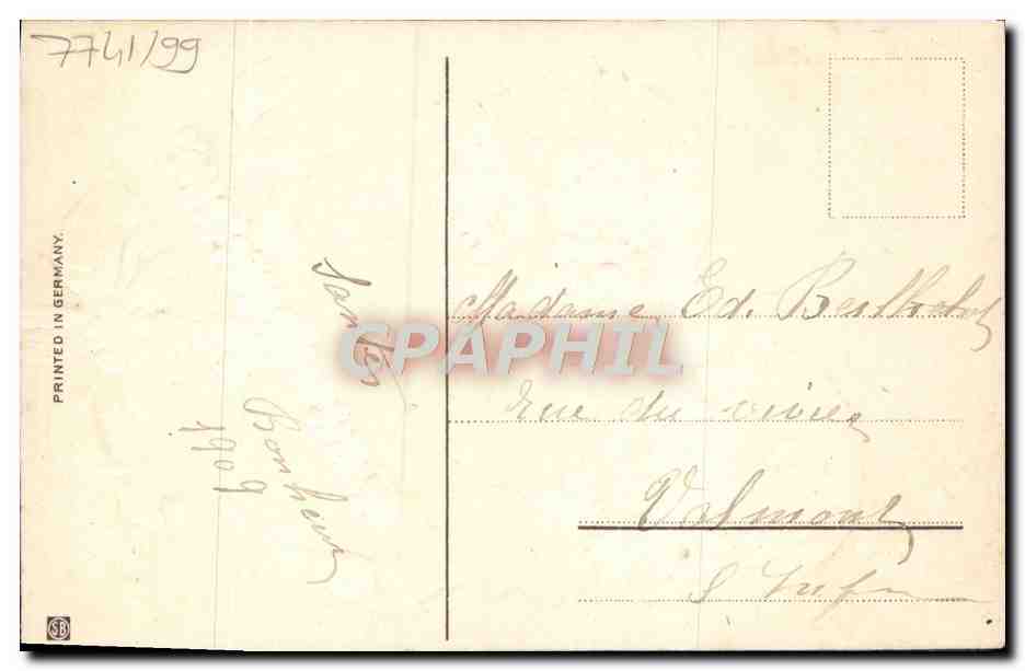 CPA Fantaisie Fleurs Trefles — Verso