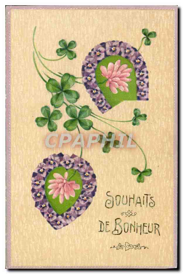 CPA Fantaisie Fleurs Trefles
