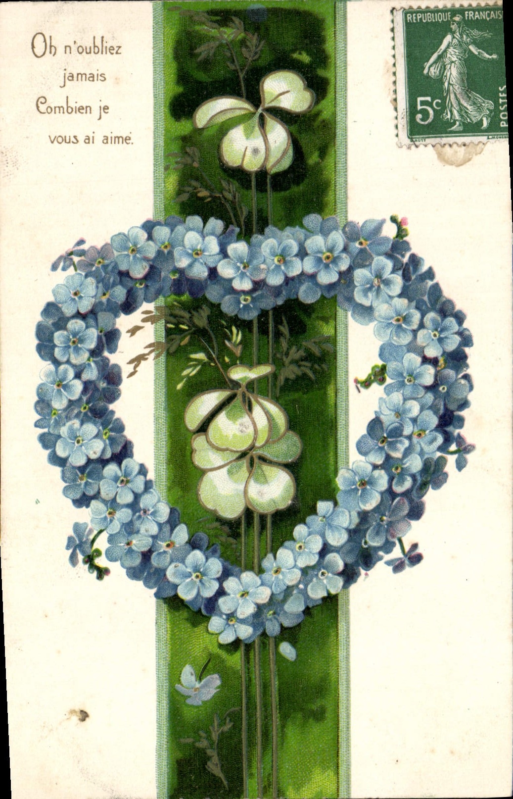 CPA Fantaisie Fleurs Coeur