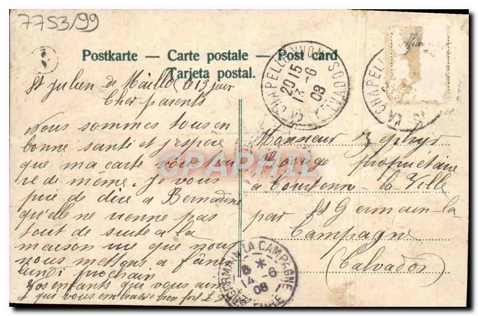 CPA Fantaisie Fleurs Trefles — Rückseite