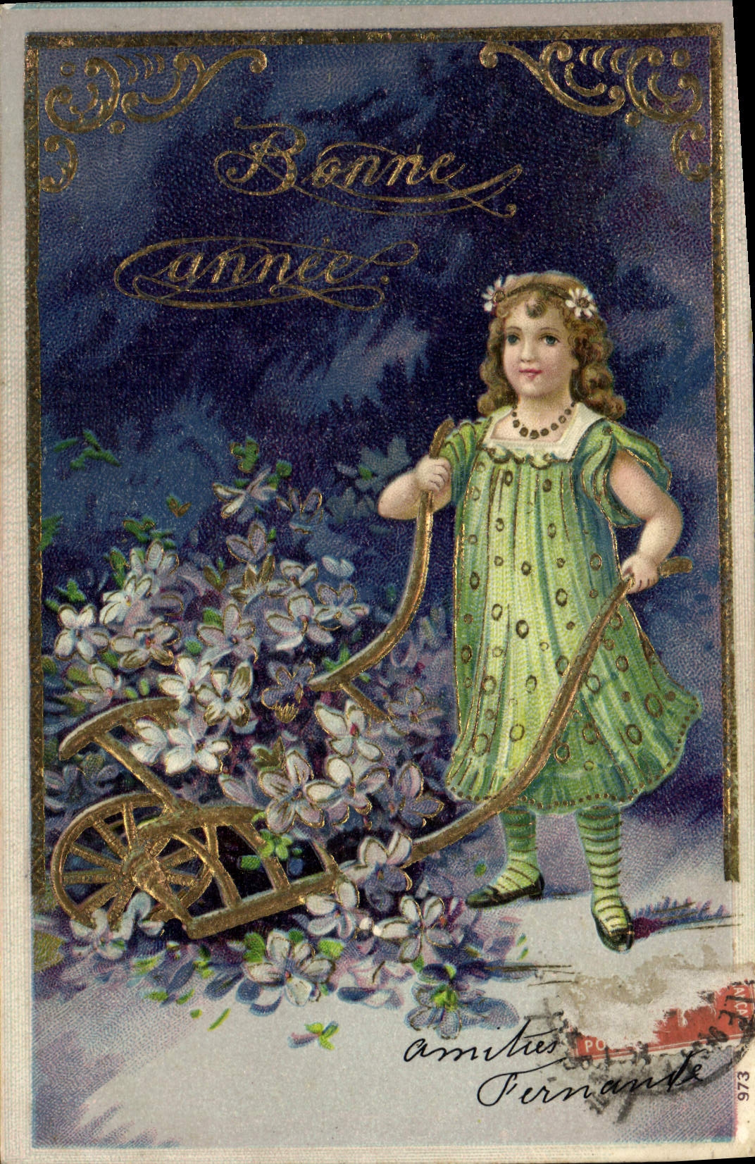 CPA Fantaisie Fleurs Enfant
