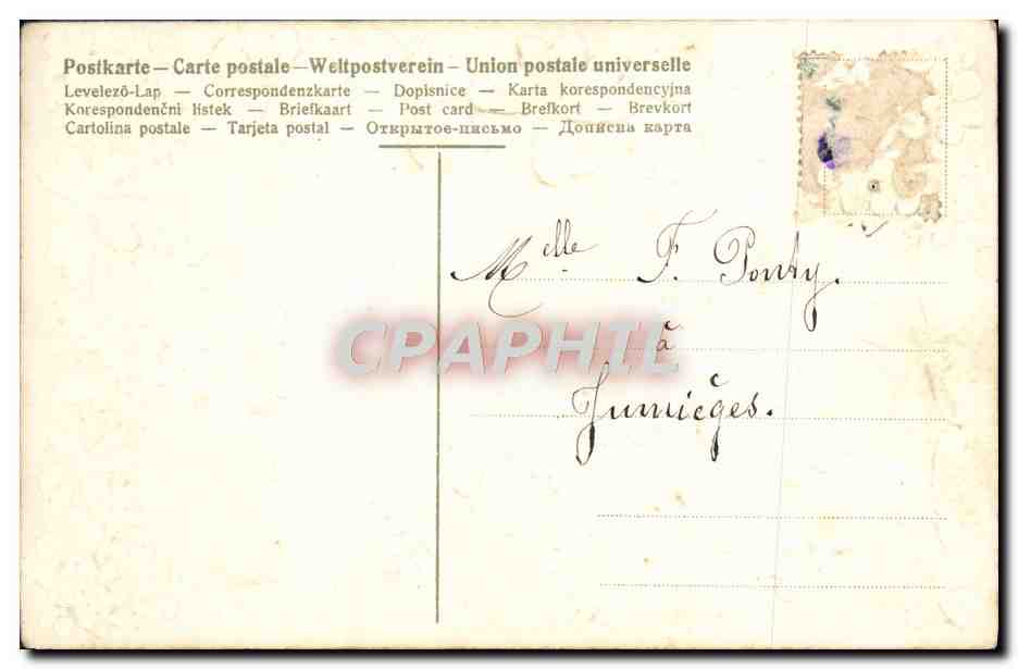 CPA Fantaisie Fleurs Trefle — Verso