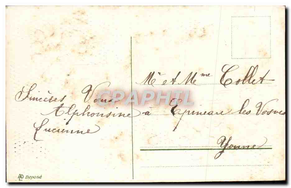 CPA Fantaisie Fleurs  — Back
