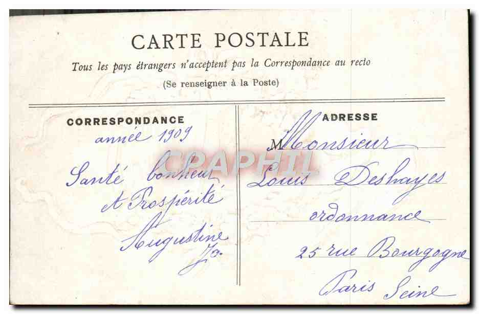 CPA Fantaisie Fleurs Bonne annee Colombes  — Rückseite