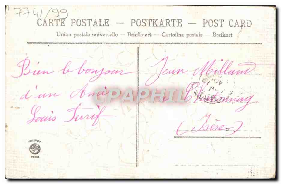 CPA Fantaisie Fleurs Violon Musique — Verso