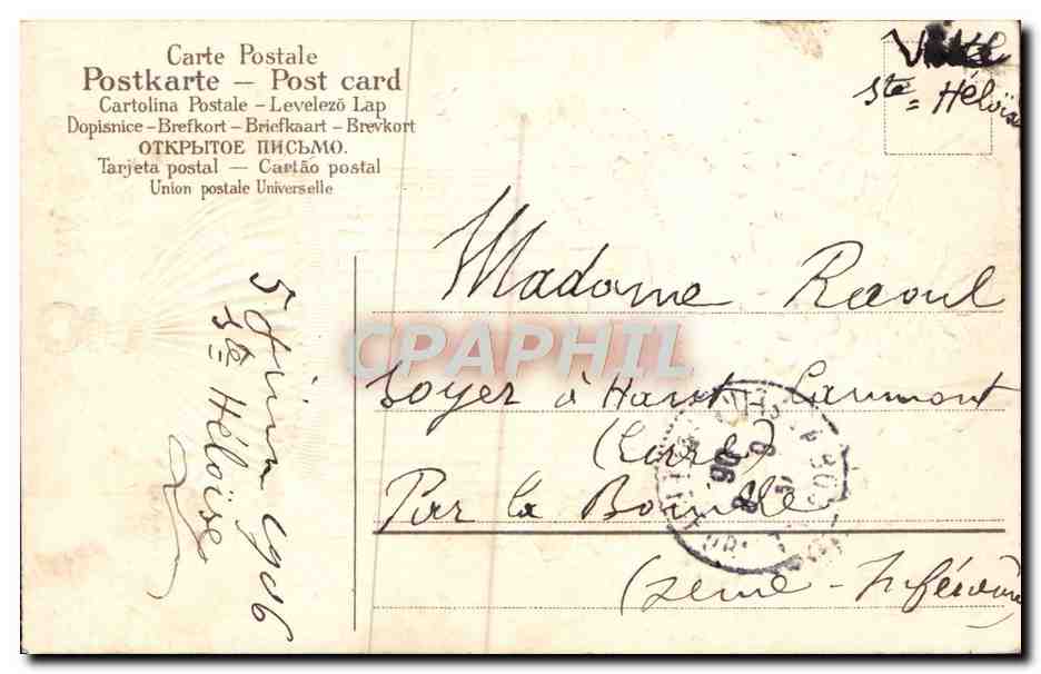 CPA Fantaisie Fleurs Cage Oiseau Trefles — Rückseite