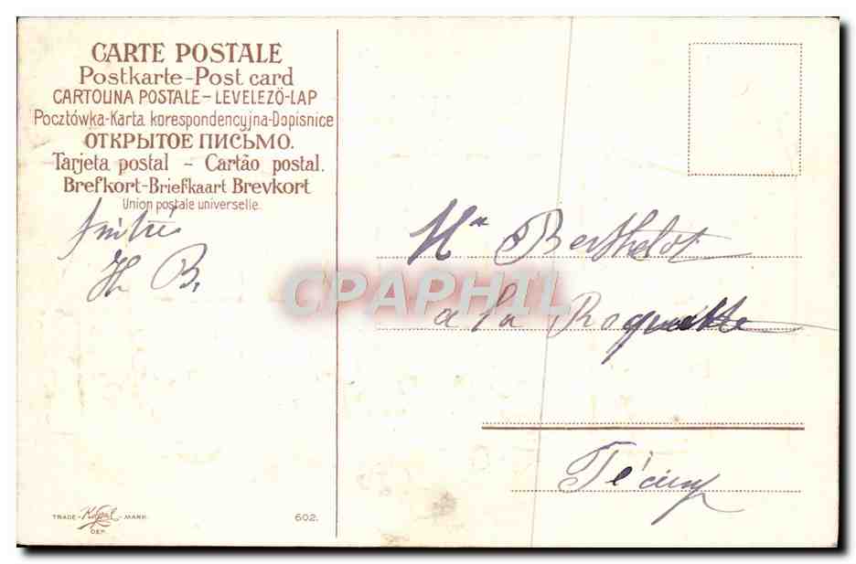 CPA Fantaisie Fleurs Colombes Tramway — Rückseite