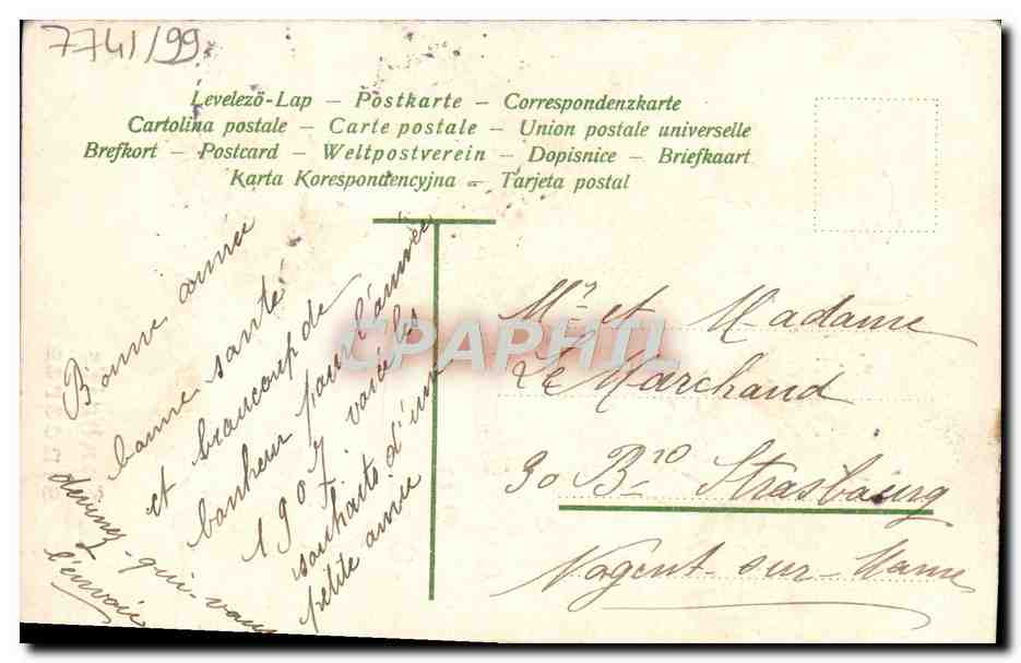 CPA Fantaisie Fleurs  — Back