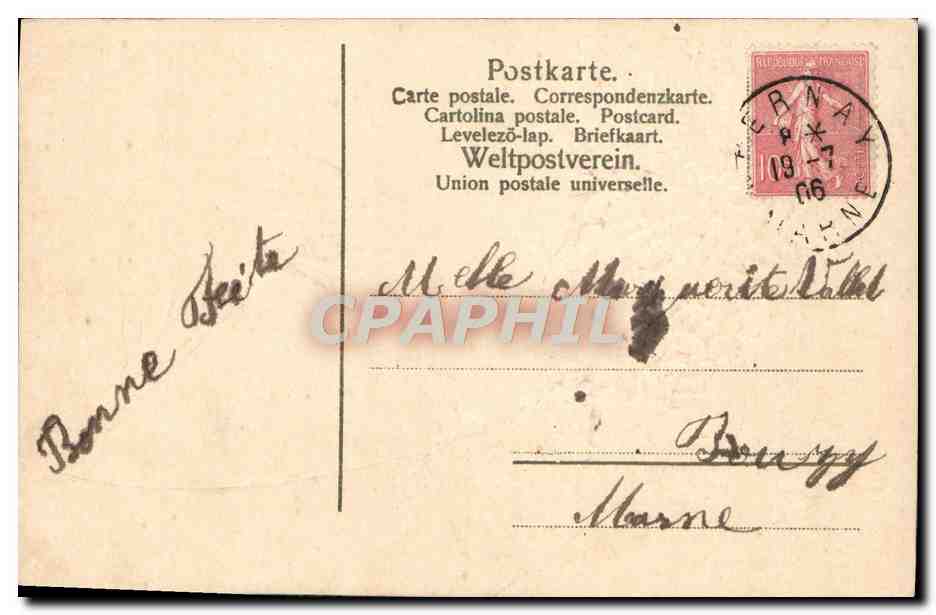 CPA Fantaisie Fleurs Bateau — Rückseite
