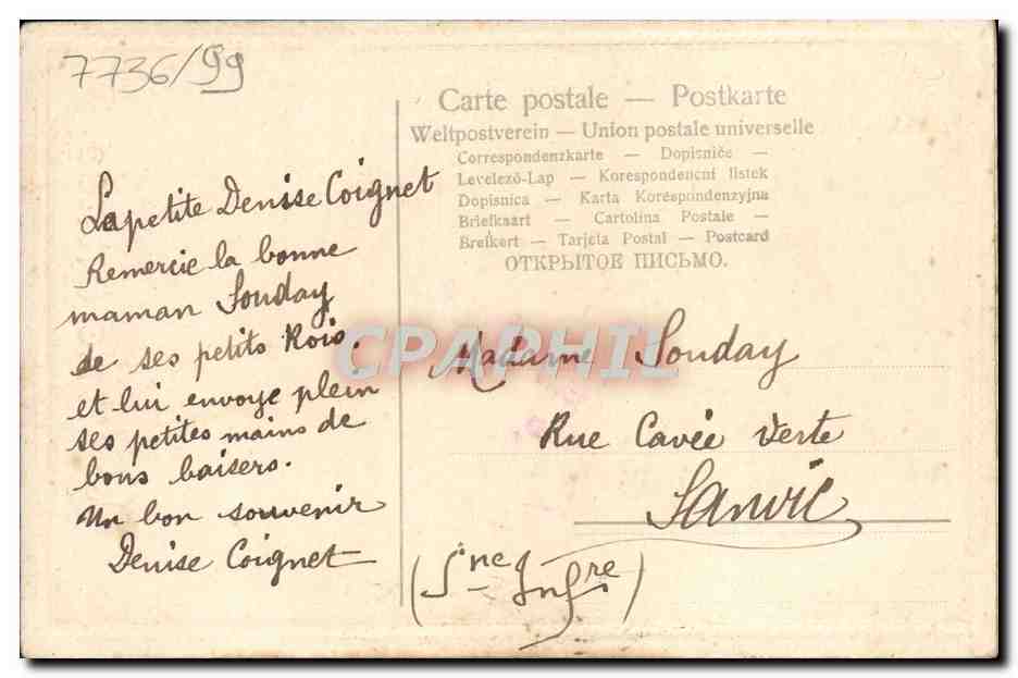 CPA Fantaisie Fleurs  — Verso