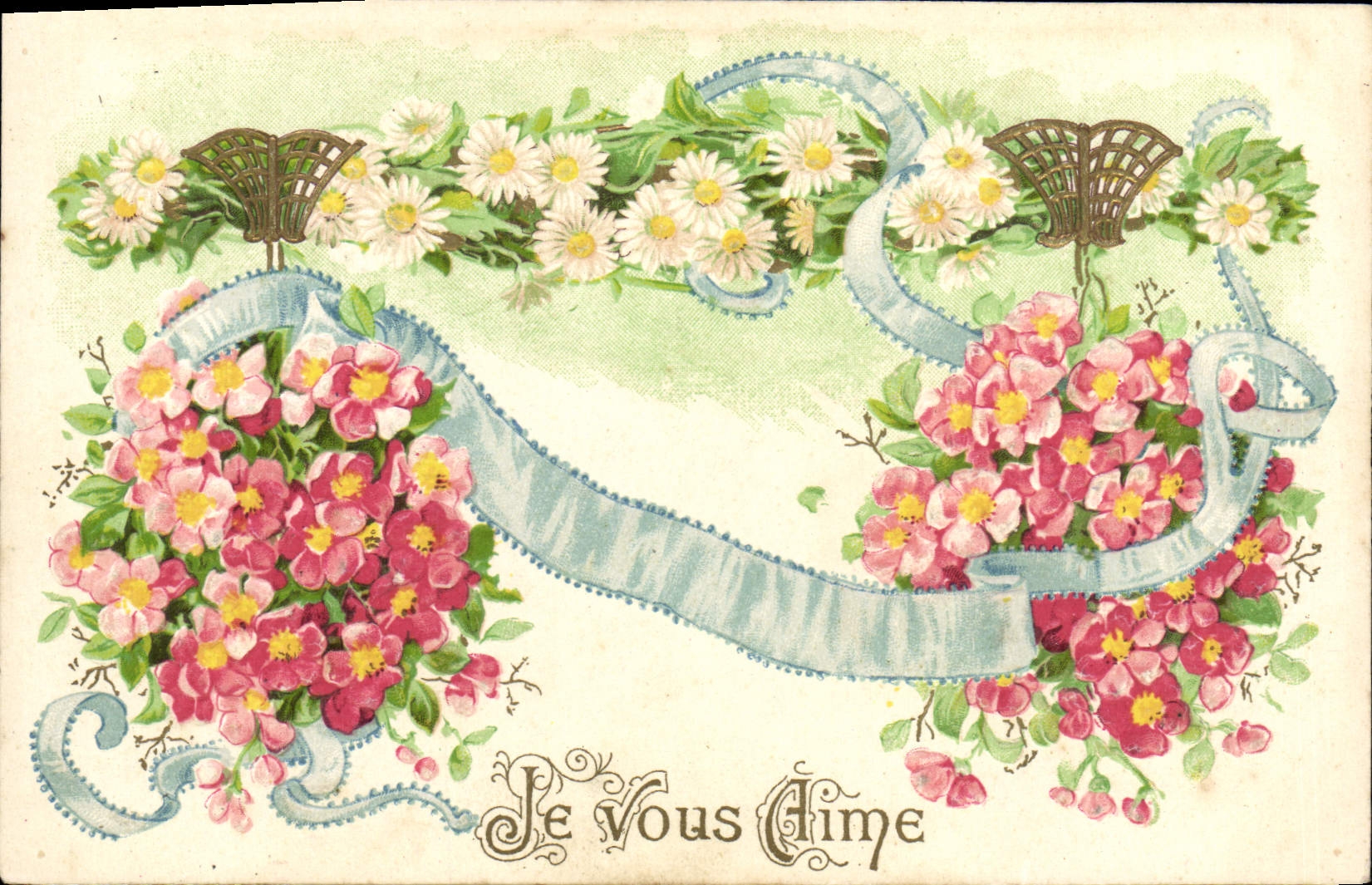 Fleurs et ruban — Je Vous Chime — K. F. Éditeurs, Série 1356
