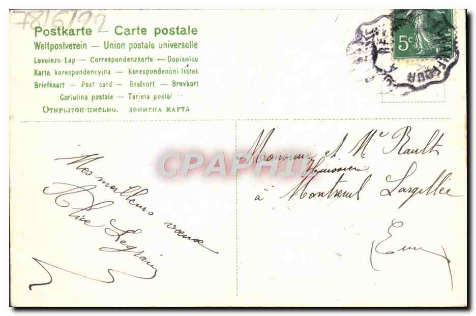 CPA Fantaisie Fleurs Papillon  — Verso