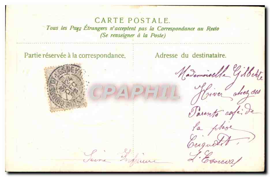 CPA Fantaisie Fleurs  — Rückseite