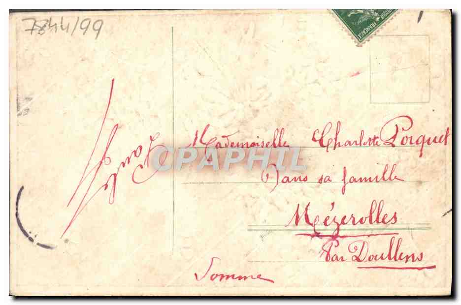 CPA Fantaisie Fleurs  — Verso