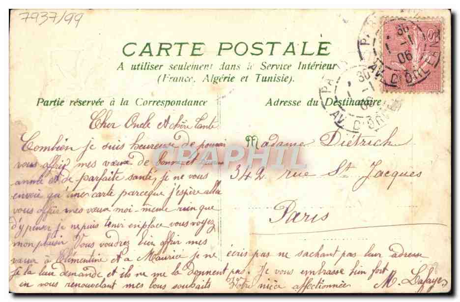 CPA Fantaisie Fleurs  — Rückseite