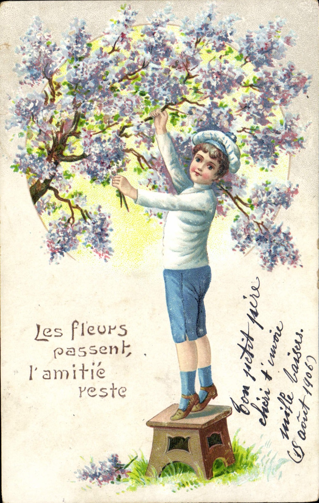CPA Fantaisie Fleurs Enfant