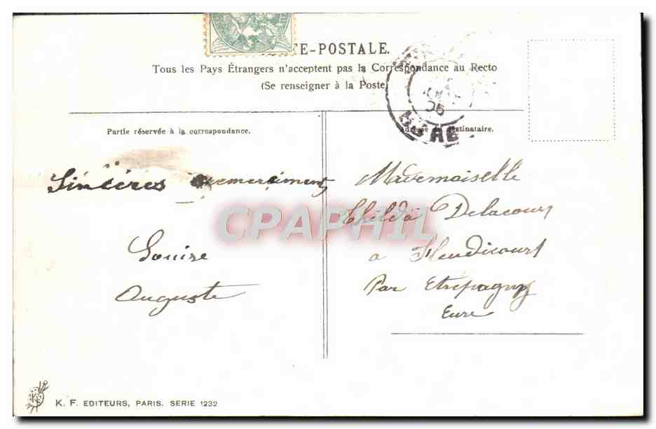 CPA Fantaisie Fleurs Enfant — Rückseite
