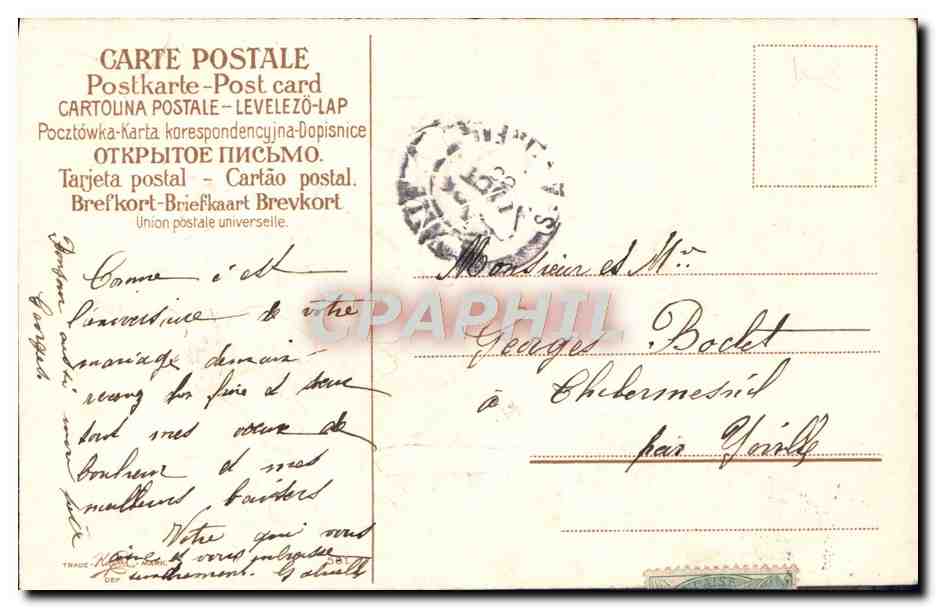 CPA Fantaisie Fleurs Trefles — Verso