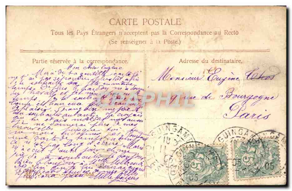 CPA Fantaisie Fleurs  — Rückseite