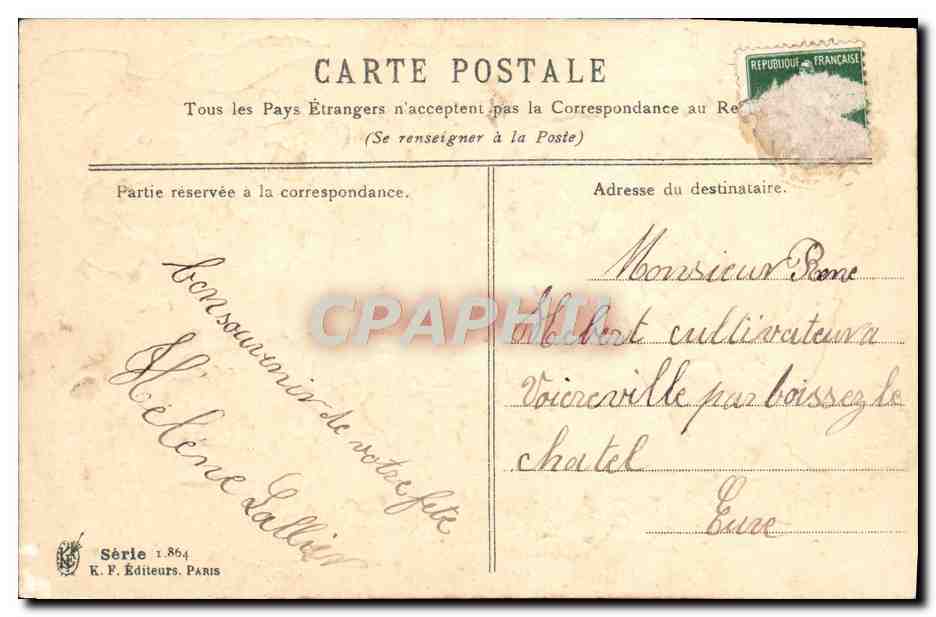CPA Fantaisie Fleurs Colombes — Rückseite