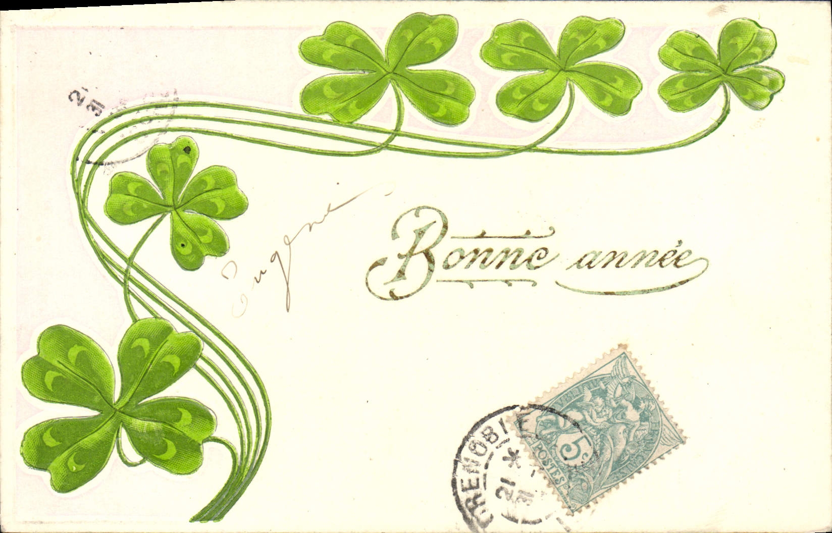 CPA Fantaisie Fleurs Trefles