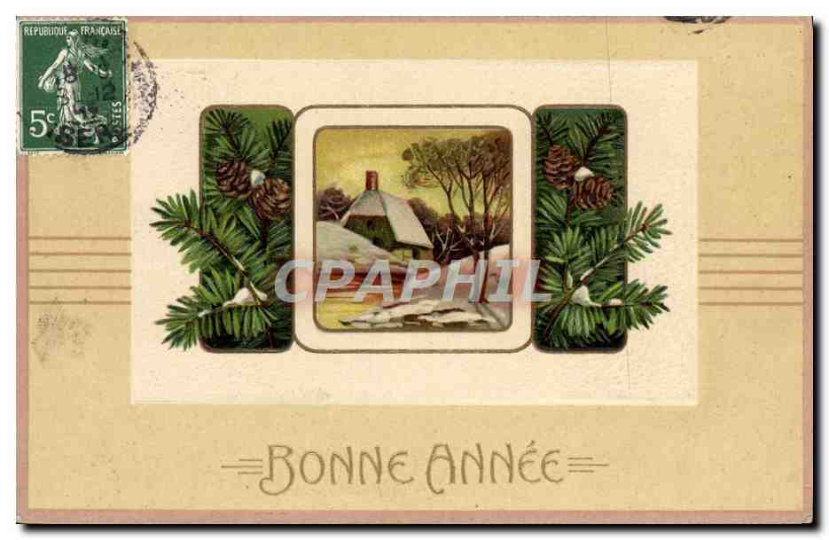 CPA Fantaisie Fleurs Bonne annee