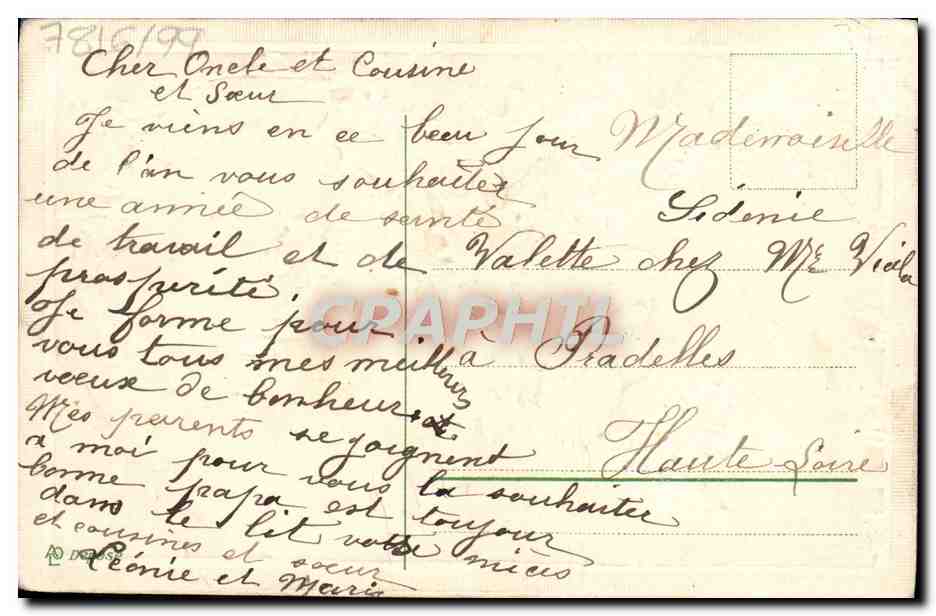 CPA Fantaisie Fleurs Houx Oiseaux — Rückseite