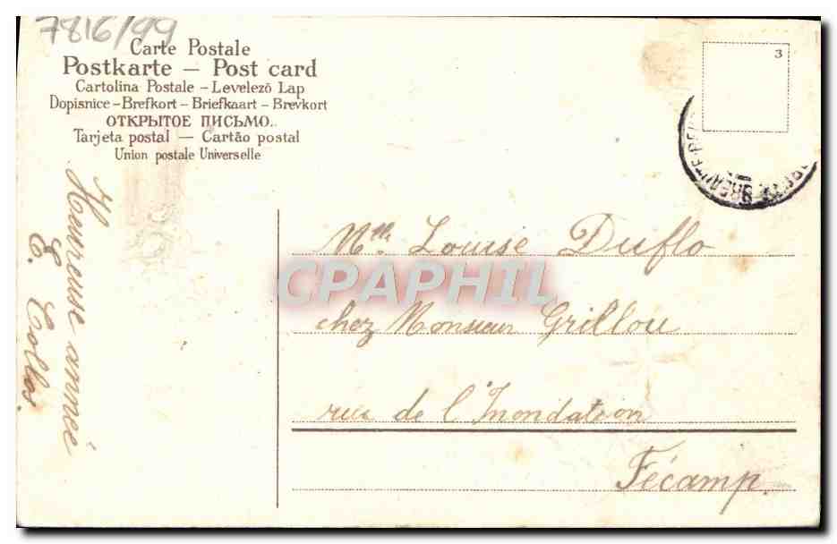 CPA Fantaisie Fleurs Enfants Trefles — Verso