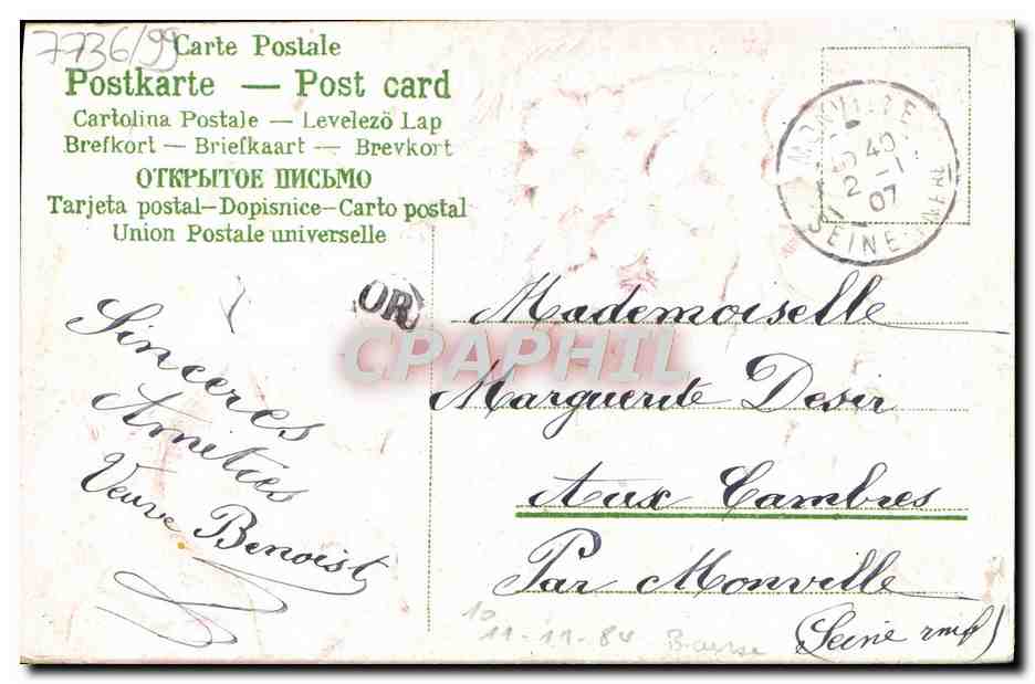 CPA Fantaisie Fleurs  — Rückseite
