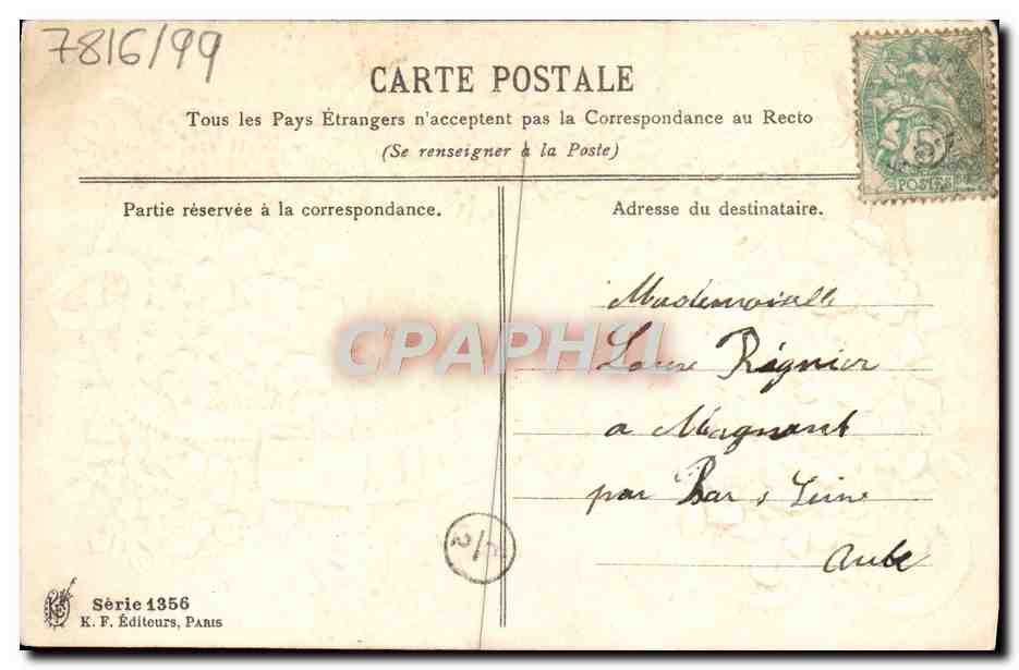 CPA Fantaisie Fleurs  — Verso