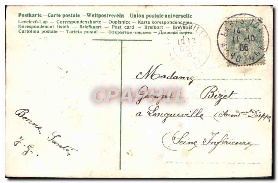 CPA Fantaisie Fleurs  — Verso