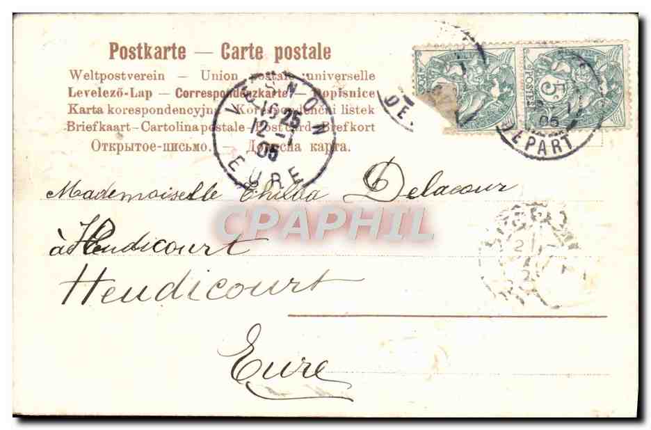 CPA Fantaisie Fleurs Colombe — Rückseite
