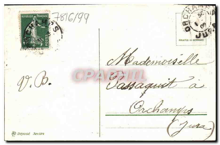 CPA Fantaisie Fleurs Poissons — Rückseite