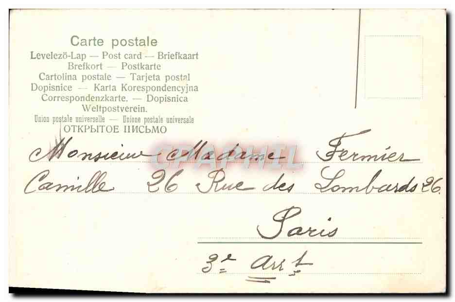 CPA Fantaisie Fleurs Feuilles Montagne — Rückseite